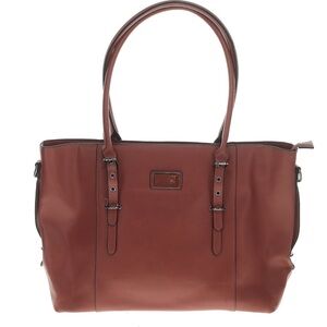 Misiso Brown Leather Tote Bag | Laptop Work Tote | Large Shoulder Bag